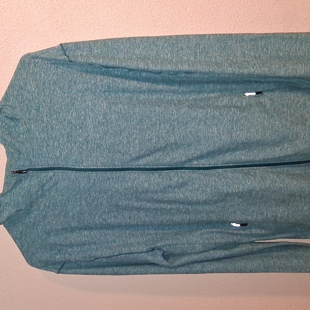 Lululemon Surge WarmHeather Green Teal Full Zip Hooded Athletic Top L